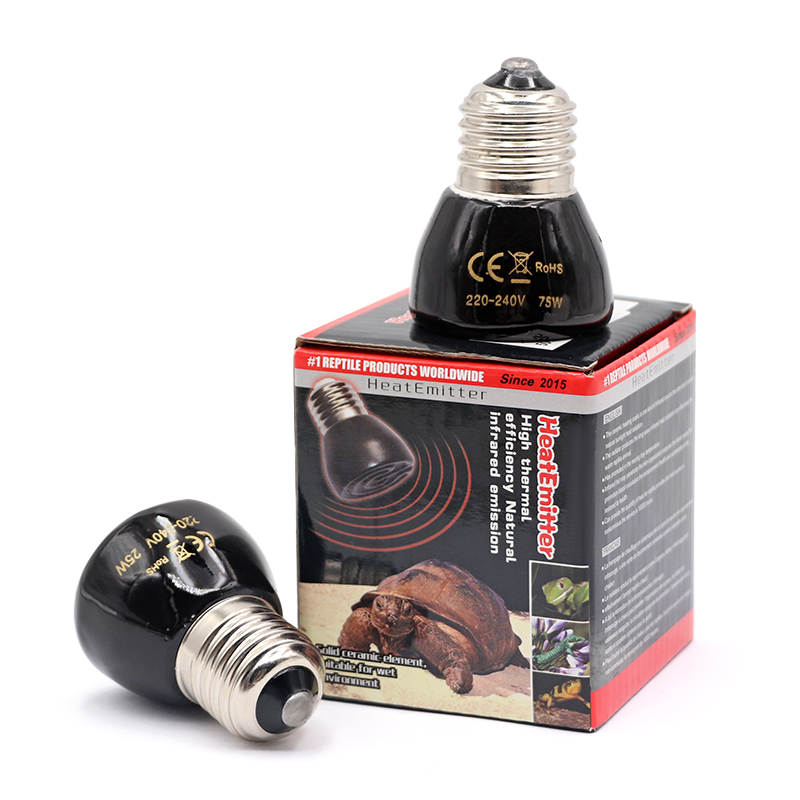 Ceramic Heat Emitter - 220V Far Infrared Heating Lamp Black