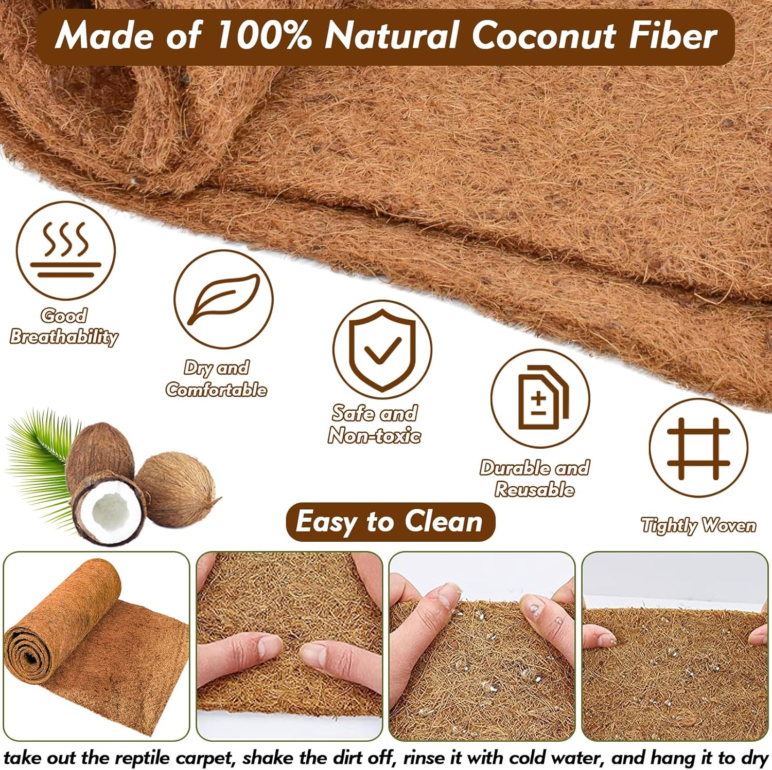 3 Rolls Reptile Carpet, 24x48i - Substrate Coconut Fiber 评论和价格