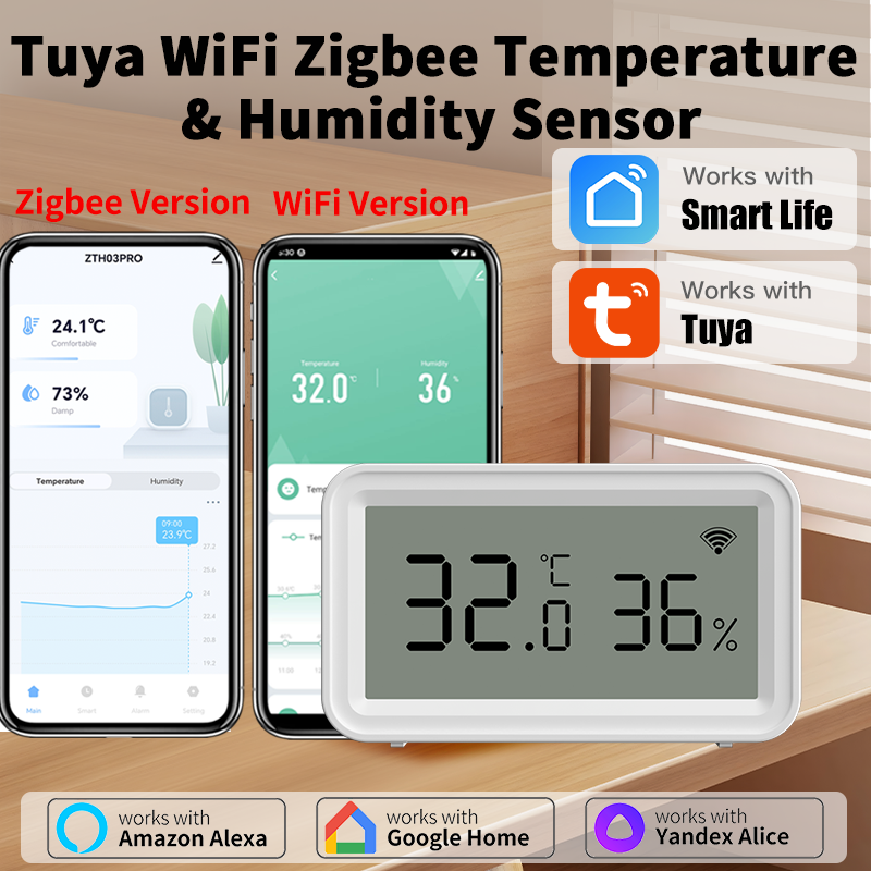 Tuya Zigbee WiFi Thermometer H - Digital Hygrometer Probe 评论和价格
