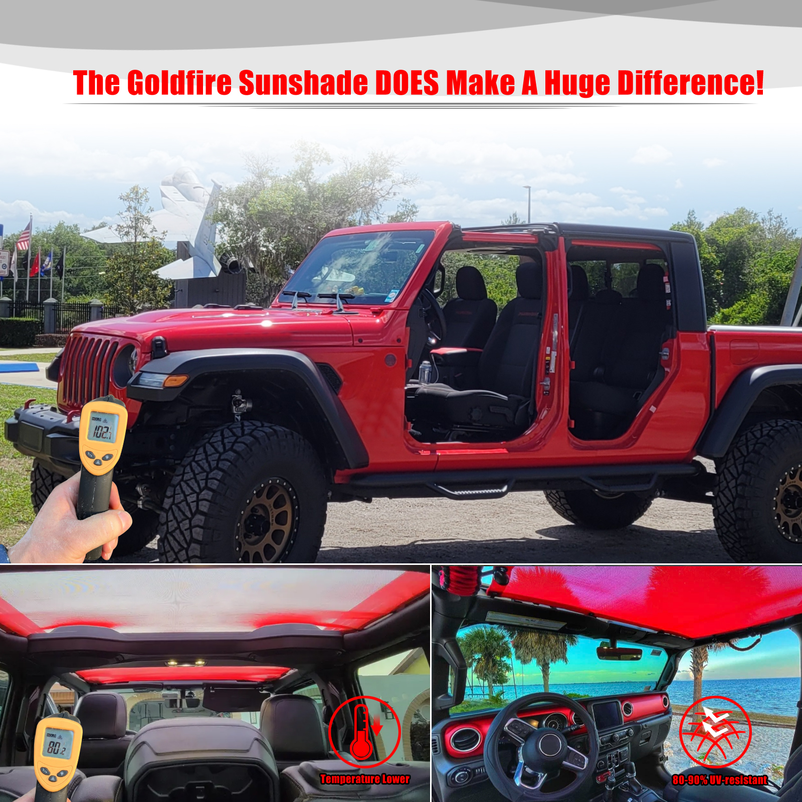 For Jeep Gladiator JT 4 Door A - Screen Top Mesh 评论和价格