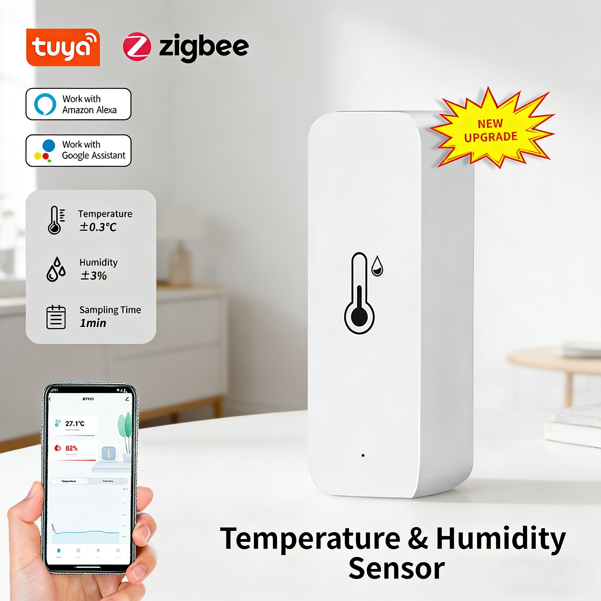New Tuya Zigbee Smart Hygromet - Digital Hygrometer Probe 评论和价格