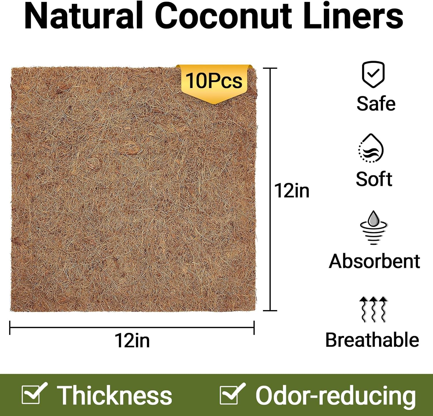 10 Pcs Reptile Carpet, 12x12 i - Substrate Coconut Fiber 评论和价格
