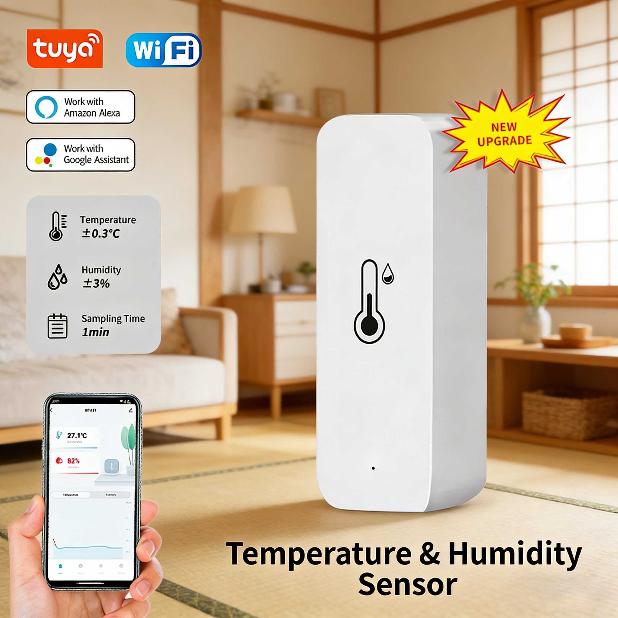 Tuya Smart WiFi Temperature Hu - Digital Hygrometer Probe 评论和价格