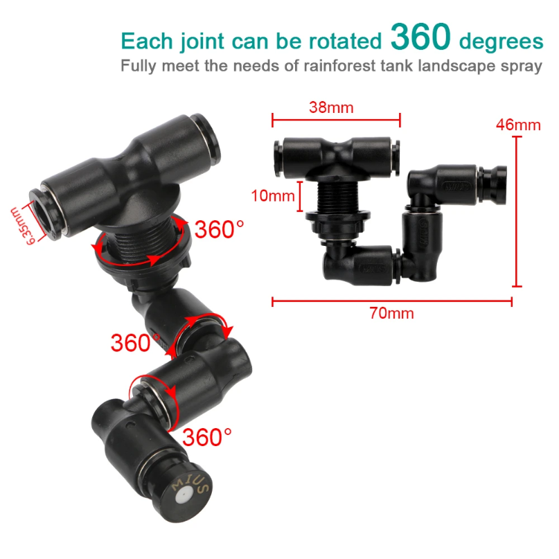 360° Adjustable Spray Nozzle S - Misting Nozzle Reptile 评论和价格