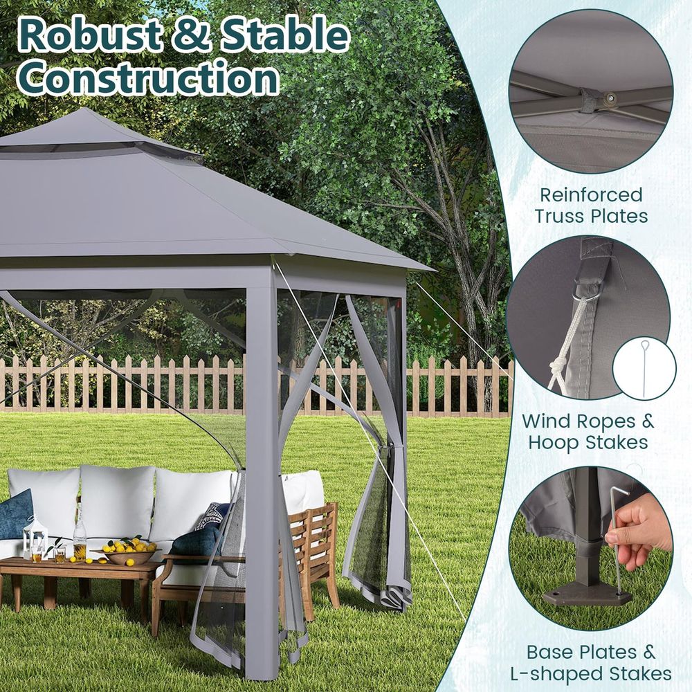 ft 11 ft Pop up Gazebo, Portab - Screen Top Mesh 评论和价格