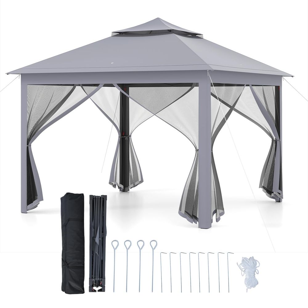 ft 11 ft Pop up Gazebo, Portab - Screen Top Mesh 评论和价格