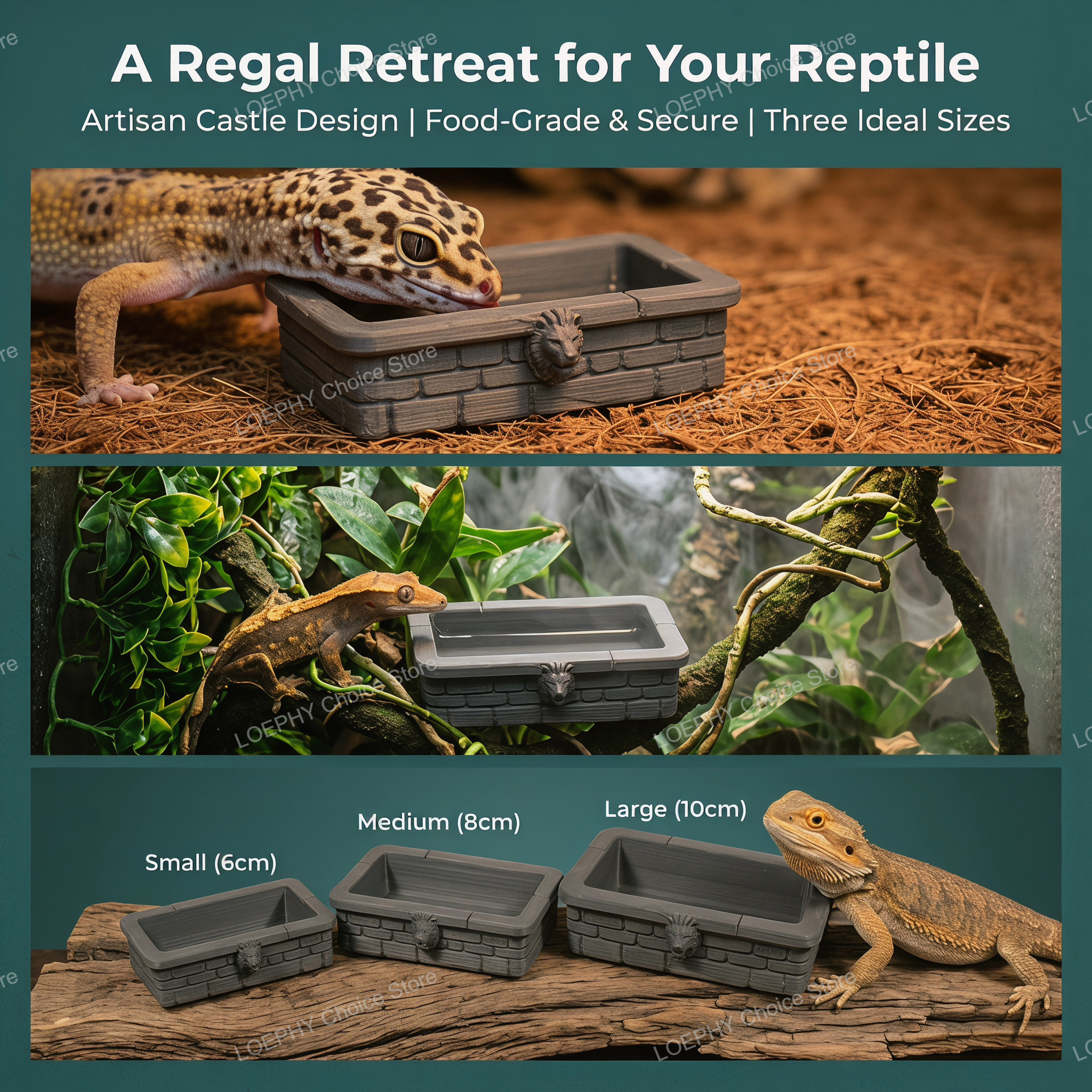 Reptile Water Bowl 3D Printed  - Water Dish Reptile 评论和价格