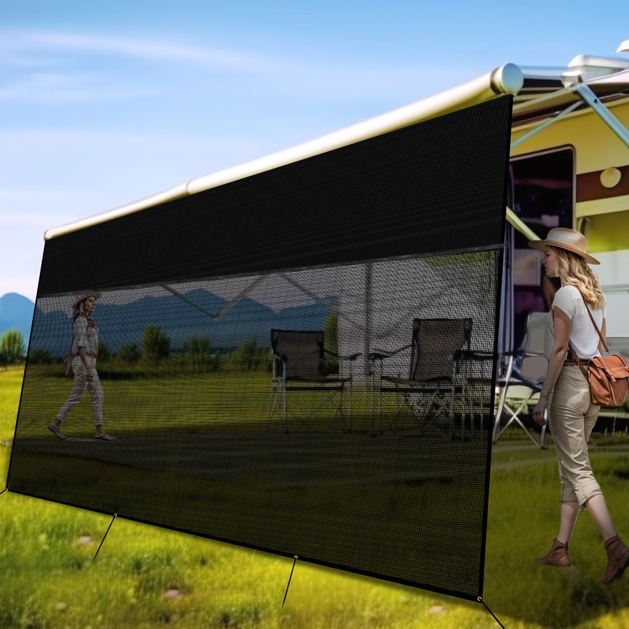 Awning Shade Screen with Zippe - Screen Top Mesh 评论和价格
