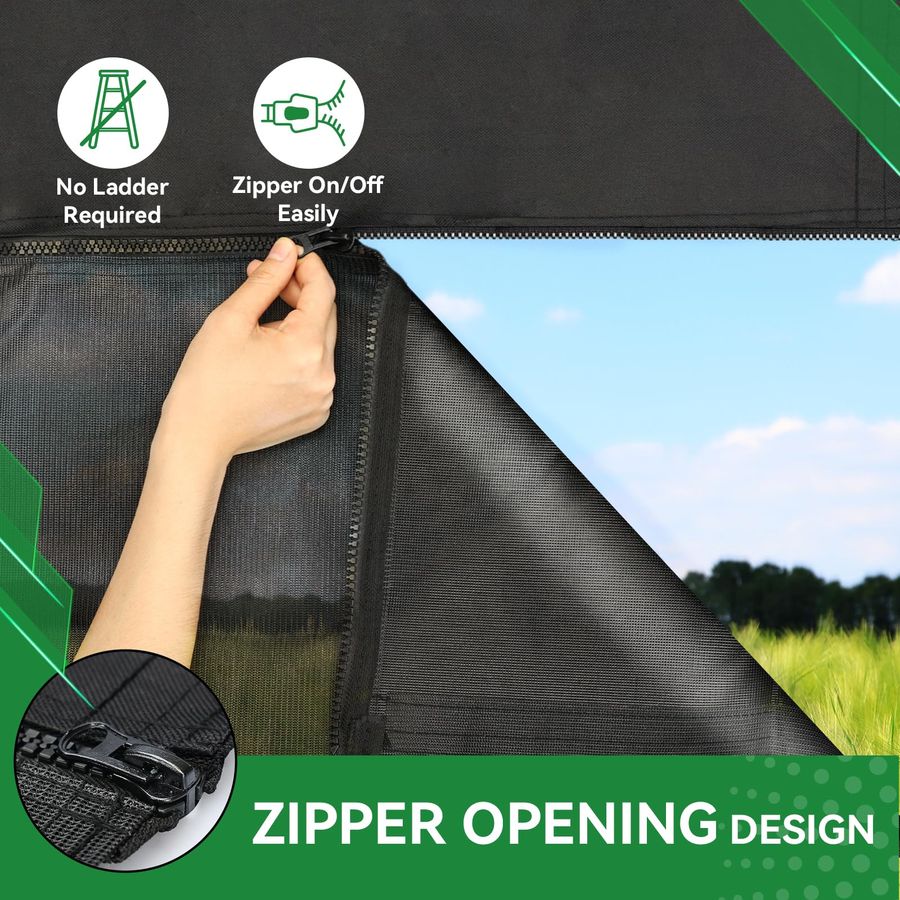 Awning Shade Screen with Zippe - Screen Top Mesh 评论和价格
