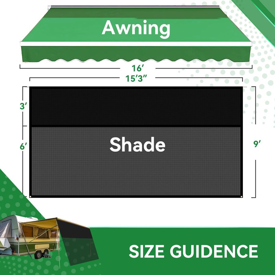 Awning Shade Screen with Zippe - Screen Top Mesh 评论和价格