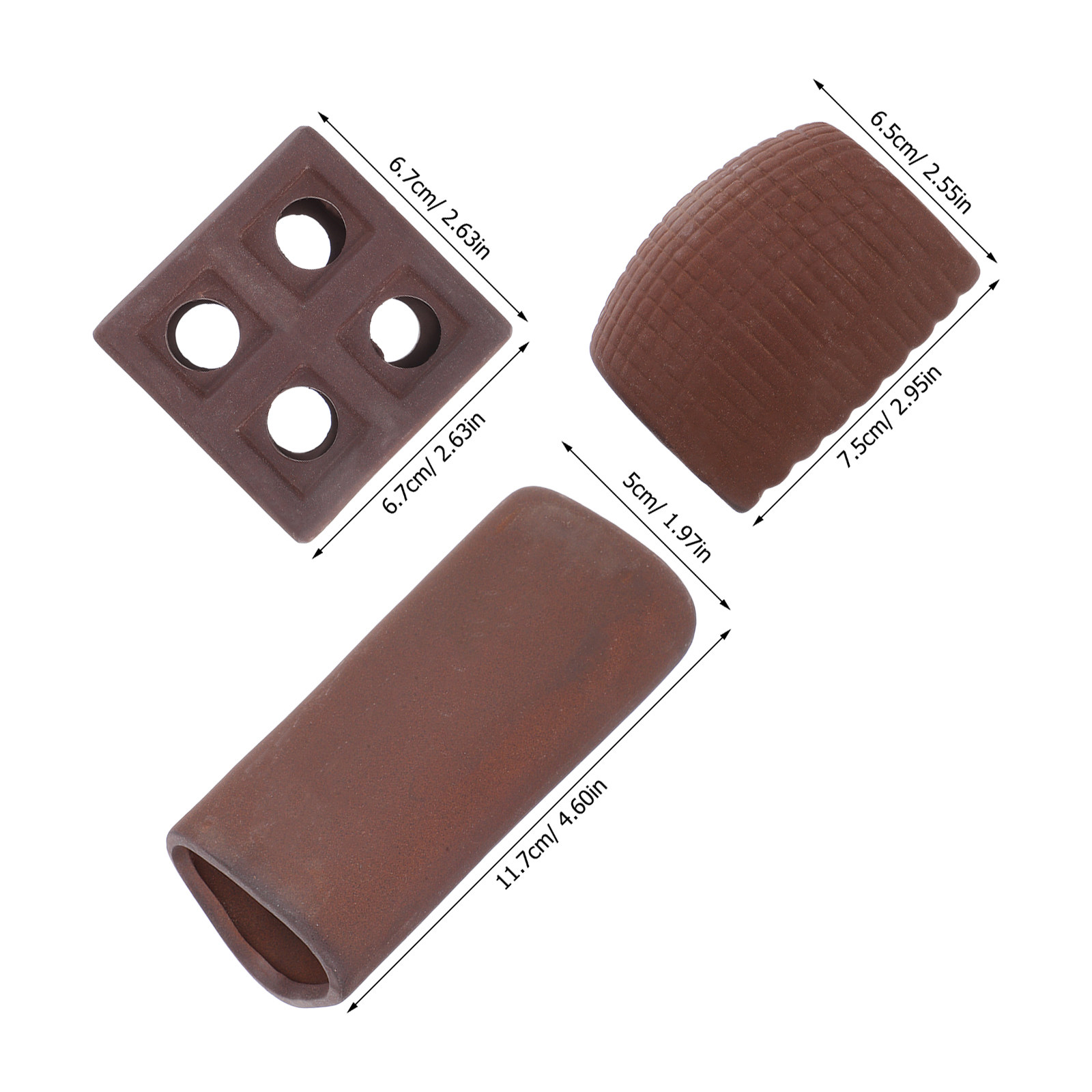 3Pcs Aquarium Decorative Rocke - Hide Cave Ceramic 评论和价格